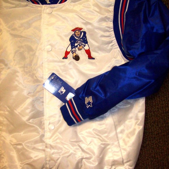 NEW ENGLAND PATRIOTS Starter WHITE & BLUE Jacket 3X 4X 5X - Picture 7 of 12